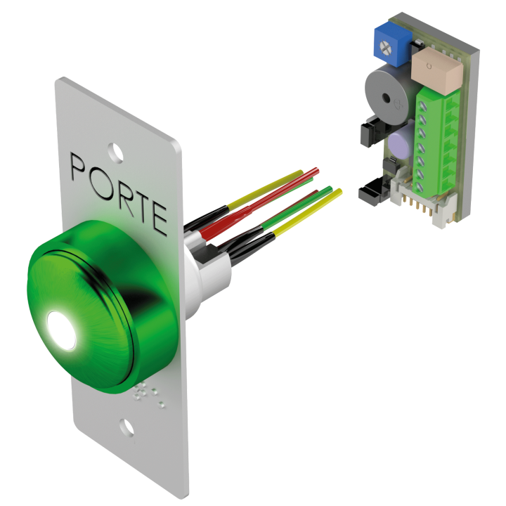 Bouton Poussoir Champign+Plaque Etroite Porte Et Braille Porte+Buzzer Led