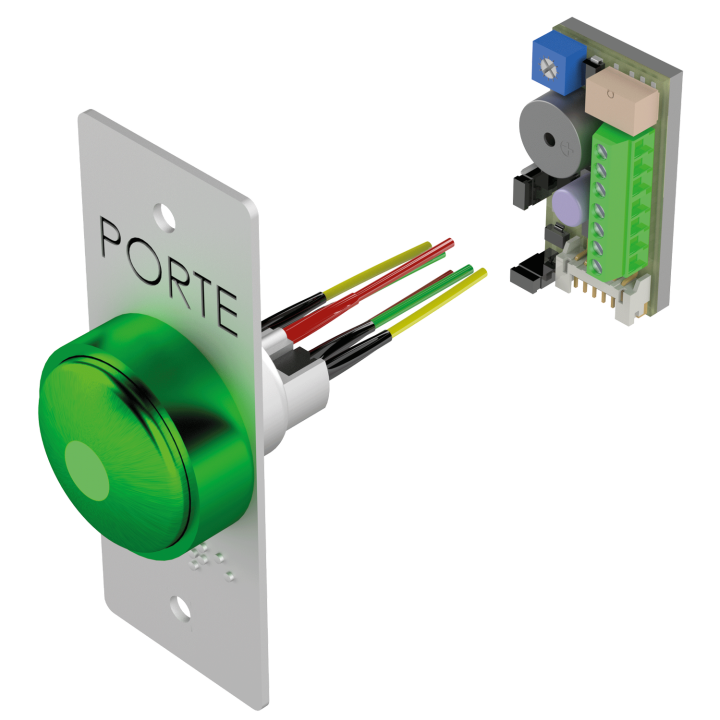 Bouton Poussoir Champign+Plaque Etroite Porte Et Braille Porte+Buzzer Led