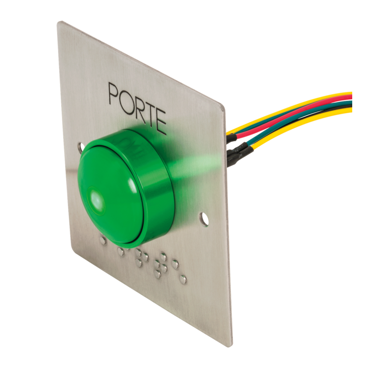 Bouton Poussoir Champignon+Plaque D'Encastr Porte Et Braille+Buzzer Led