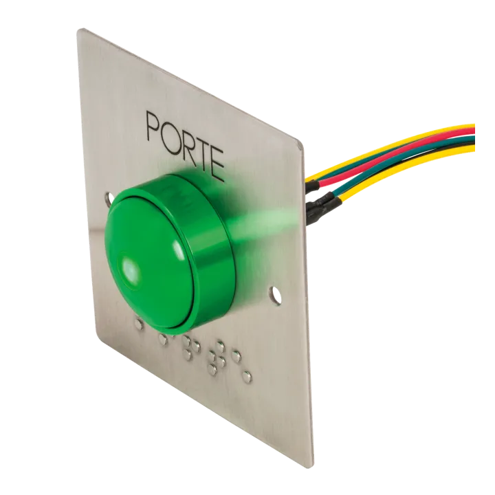 Bouton Poussoir Champignon+Plaque D'Encastr Porte Et Braille+Buzzer Led