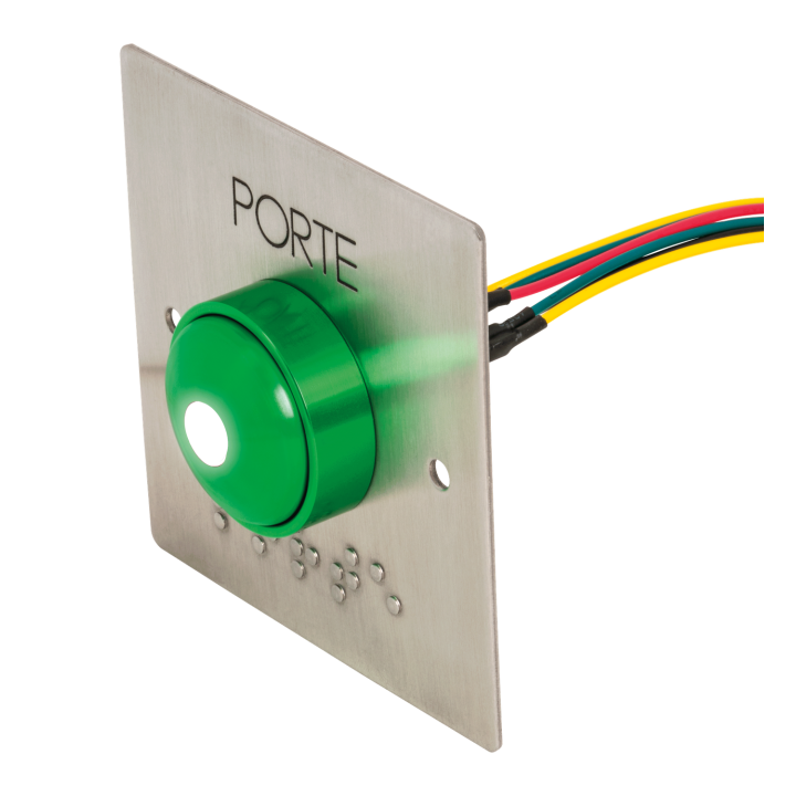 Bouton Poussoir Champignon+Plaque D'Encastr Porte Et Braille+Buzzer Led