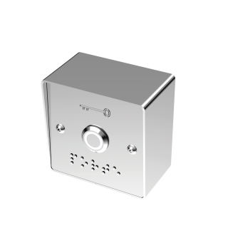 Bouton Poussoir Inox Vert/Blanc+Plaque Large Et Boitier De Mise En Applique