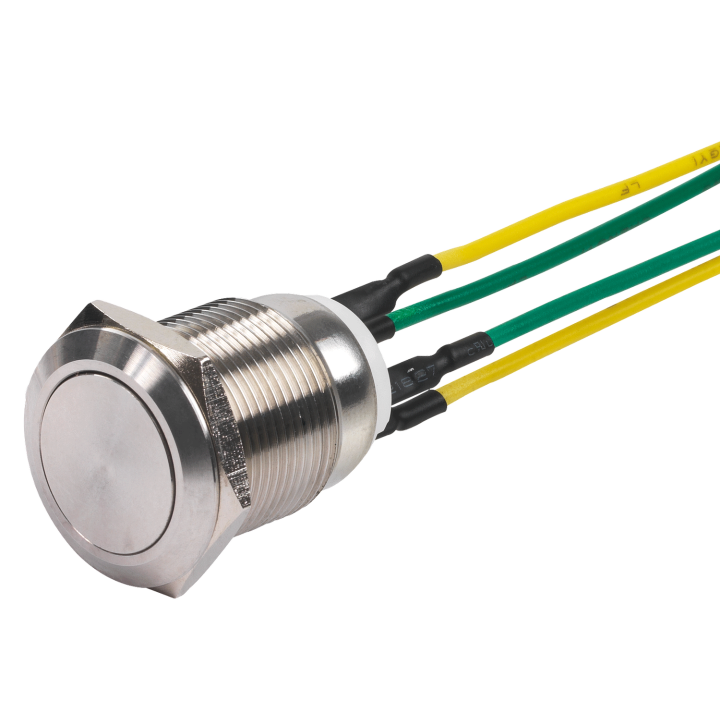 Bouton Poussoir Inox 19 Mm No+Nc