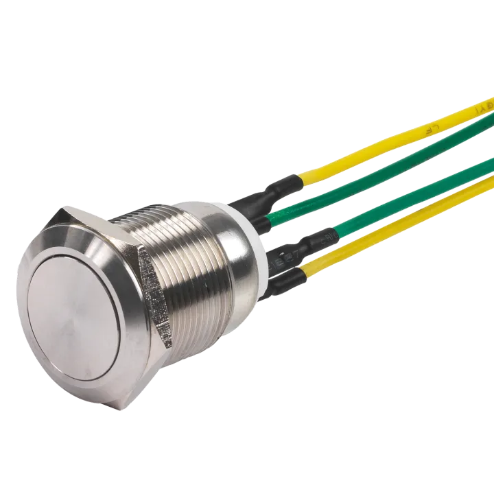 Bouton Poussoir Inox 19 Mm No+Nc