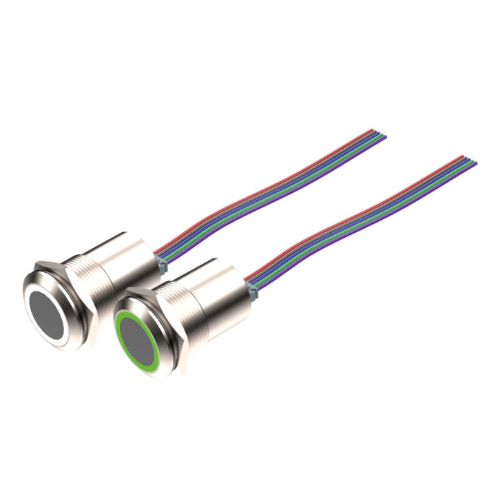 Bouton Poussoir Lumineux Infra Rouge Bicolore 12/24V Dc