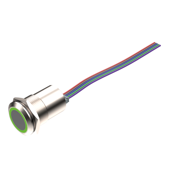 Bouton Poussoir Lumineux Infra Rouge Bicolore 12/24V Dc