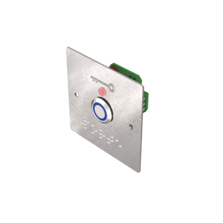 Bouton Poussoir 80X80X35/Norme Pmr/Lumineux Bleu/Pot Encastre