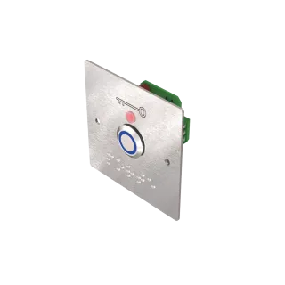 Bouton Poussoir 80X80X35/Norme Pmr/Lumineux Bleu/Pot Encastre