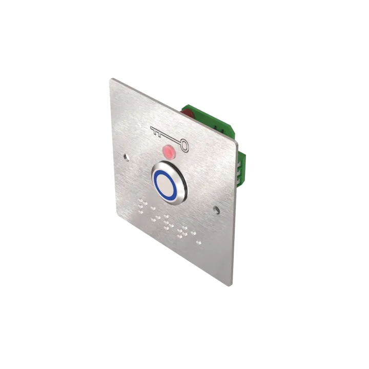 Bouton Poussoir 80X80X35/Norme Pmr/Lumineux Bleu/Pot Encastre