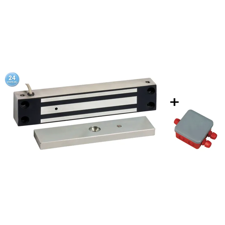 Ventouse électromagnétique applique acier inoxydable 370 daN 24V DC 