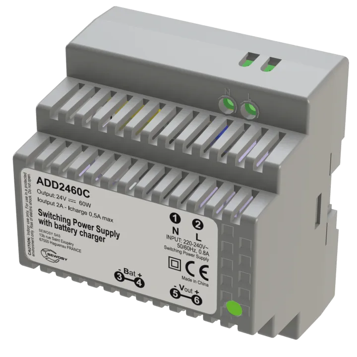 Alimentation sur rail DIN  chargeur 230V AC / 24V DC / 60W - 2A