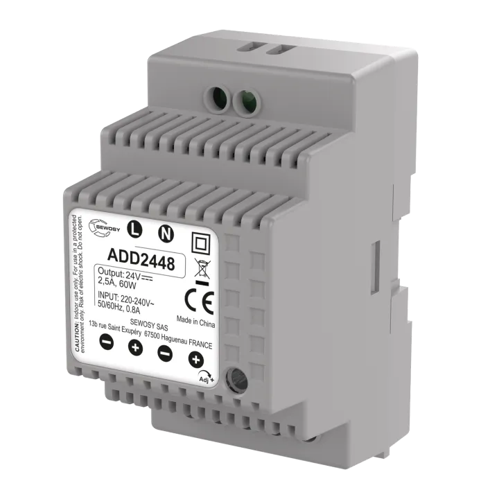 Alimentation sur rail DIN  230V AC / 24V DC / 60W - 2,5A