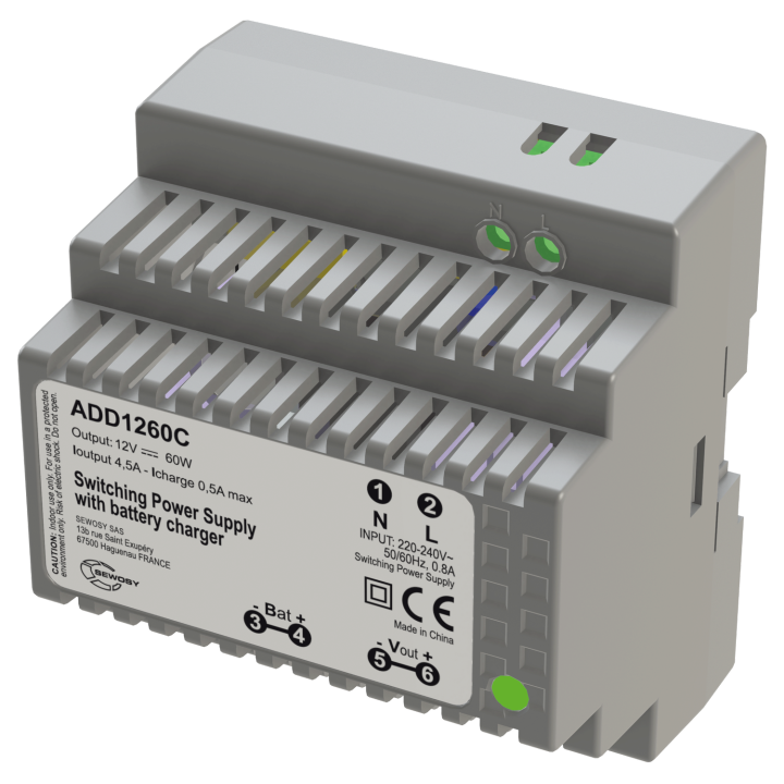 Alimentation sur rail DIN  chargeur 230V AC / 12V DC / 60W - 4.5A