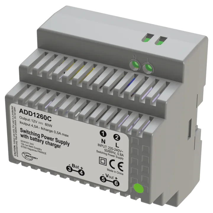 Alimentation sur rail DIN  chargeur 230V AC / 12V DC / 60W - 4.5A