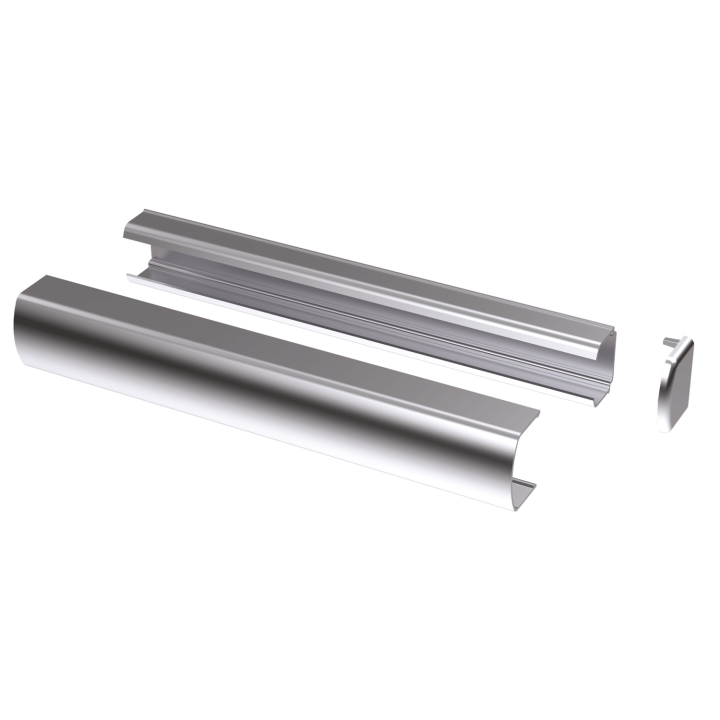 Goulotte Aluminium 1 Mètre + Capuchon De Finition Pour Série Eflex