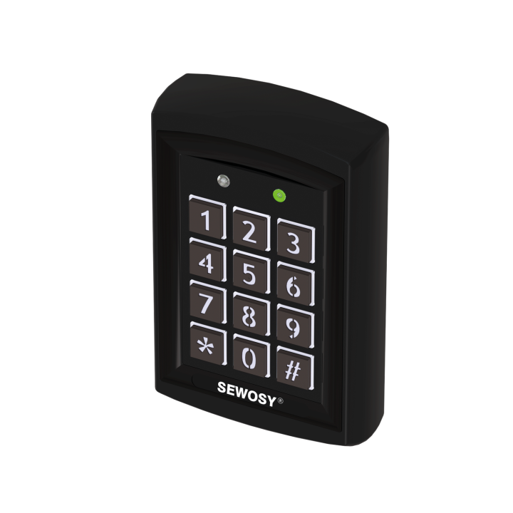 Clavier À Code Et Badge Noir Em 125Khz - Bornier