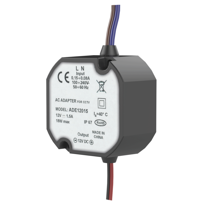 Alimentation Ronde 12Vdc 1.5 A Encastrable Pot De 60