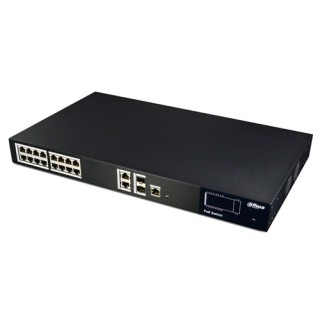 Switch Dahua 16 ports PoE 30W. Port 12 60W. budget total 240W.
