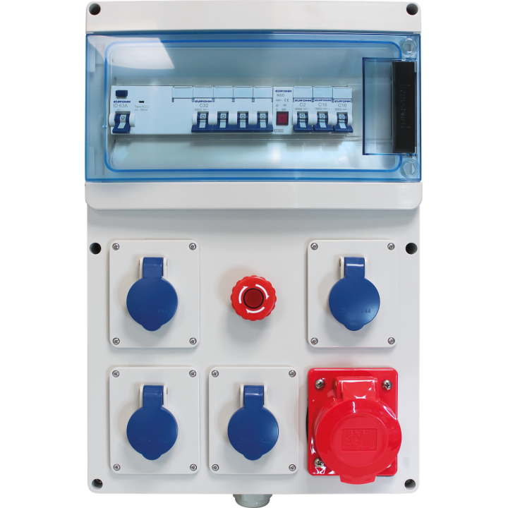 Coff.Chant. 4Pc 16A 1P+N 230V + 1Pc 32A 3P+N+T 400V Cei309