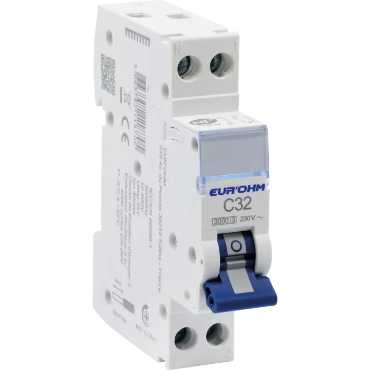 Disjoncteur 1P+N 32A Courbe C Connexion Vis/Vis 3Ka Nf