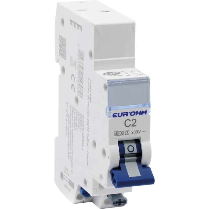 Disjoncteur 1P+N 2A Courbe C Connexion Rapide/Rapide 4,5Ka Nf