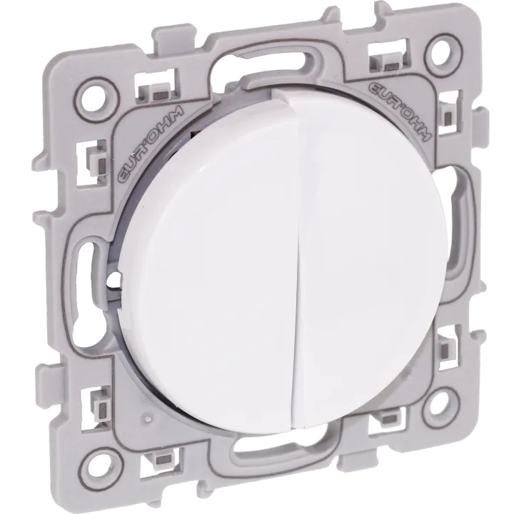 Square Double Bouton Poussoir Blanc