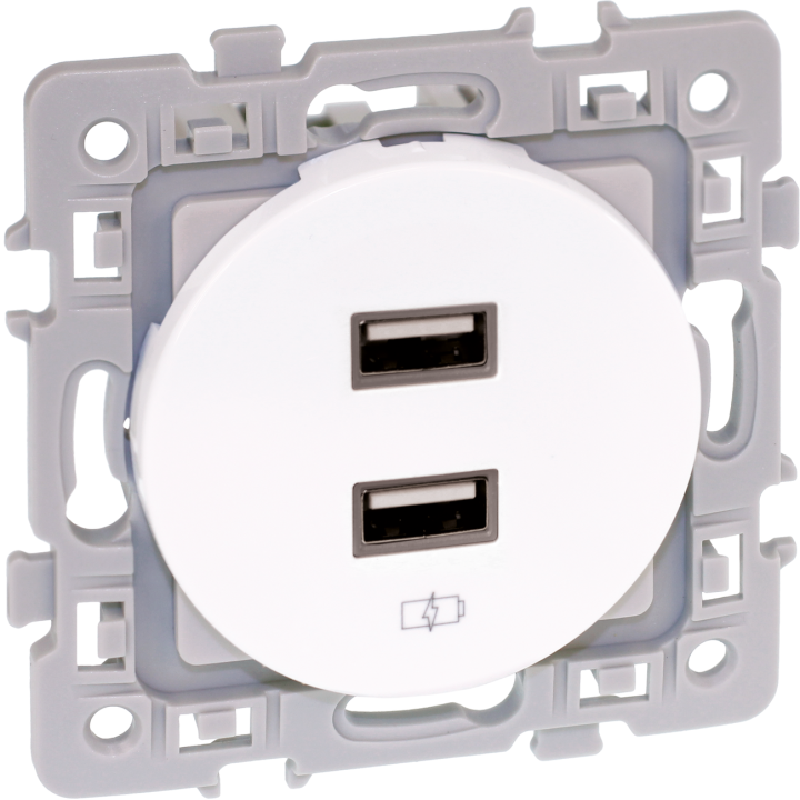 Square Chargeur Dble Usb A 5,5V Blc