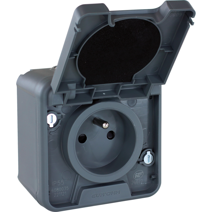 Oxxo Pc 2P+T Gri Saillie Ip55 D