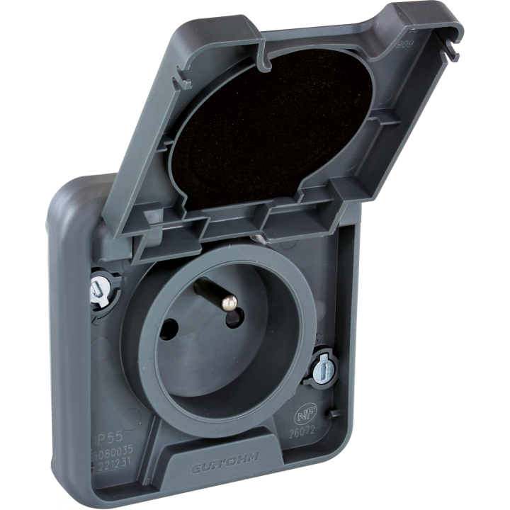 Oxxo Pc 2P+T Gri Encastré Ip55 D