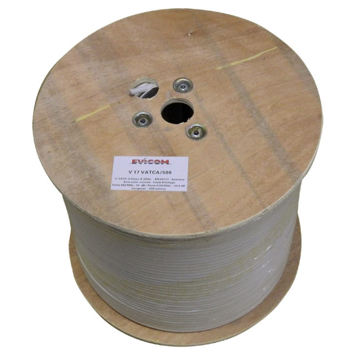 CABLE BLANC -17DB EN 500M (CLASSE A)-Au metre, se vend par 500