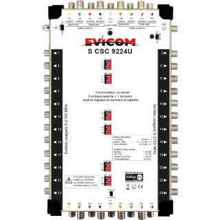 Commutateur Universel 9 Câbles 8 Sat. + Terrestre, 24 Sorties