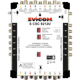 Commutateur Universel 9 Câbles 8 Sat. + Terrestre, 12 Sorties