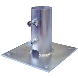 Plaque De Base Acier Pour Mâts Jusqu'À 50Mm De Diamètre (Zinc Bichromaté)