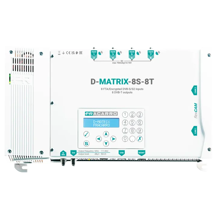 Transmodulateur 8 Entrées Sat + Ci Vers 8 Sorties Cofdm/Qam