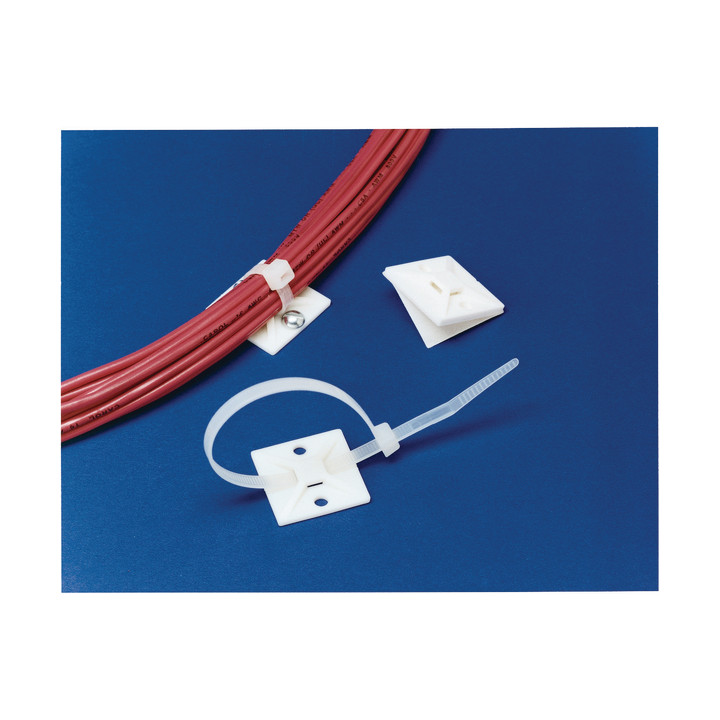 Embase Adhésive Carrée 19X19Mm En Pa66 Blanc - Mb3A