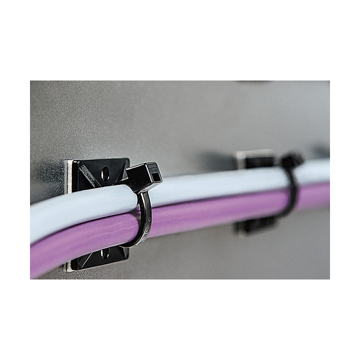 Embase Adhésive Carrée 19X19Mm En Pa66 Blanc - Mb3A