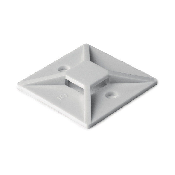 Embase Adhésive Carrée 19X19Mm En Pa66 Blanc - Mb3A