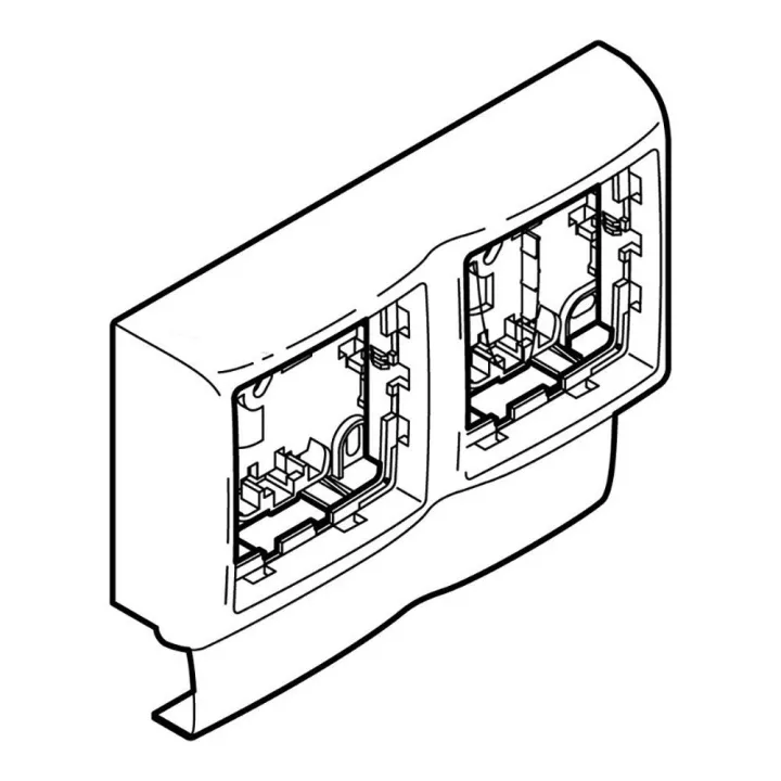 Cadre Double Appareillage Saillie Legrand - Pour Moulure Keva 50X20Mm - Blanc