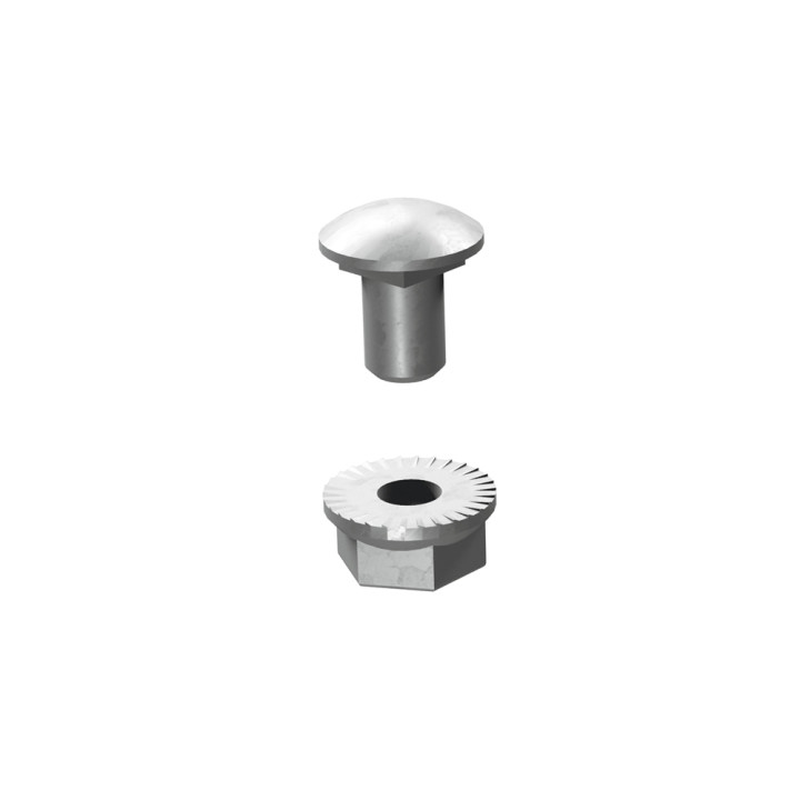 Boîte 100 boulons TRCC - dimensions 6x12mm - avec écrou - finition EZ