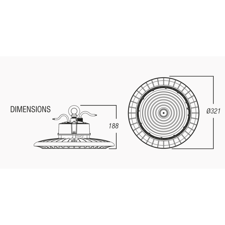 Projecteur Highbay Cibay-E, 240W, 135Lm/W, 90°, 4000K