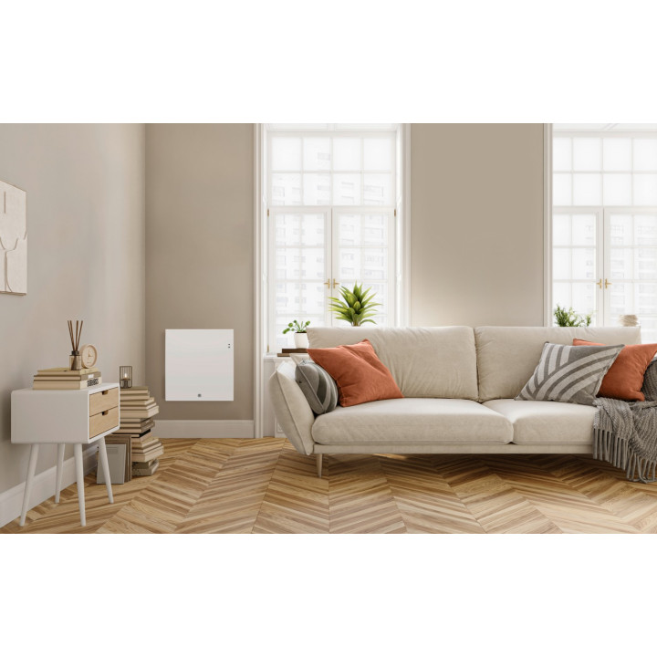 Radiateur Connecté Gain De Place Ingénio 4 Horizontal 1500W Blanc Mat