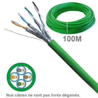 Câble réseau cuivre CAT6A UFTP, paires 1x4, en couronne : longueur : 100m