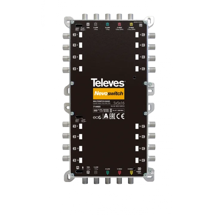 Nevoswitch 5X5X16 "F" Term/Casc. + Alimentation Quad