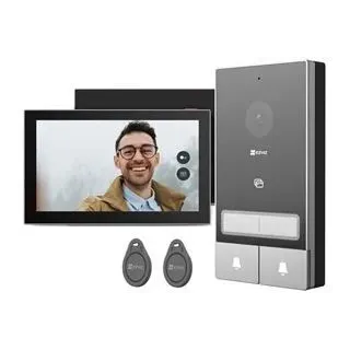 Cs-Hp7 Visiophone - Ep7 - "2 Family Kit" - Platine De Rue Double Bouton - 2 Écrans Intérieurs
