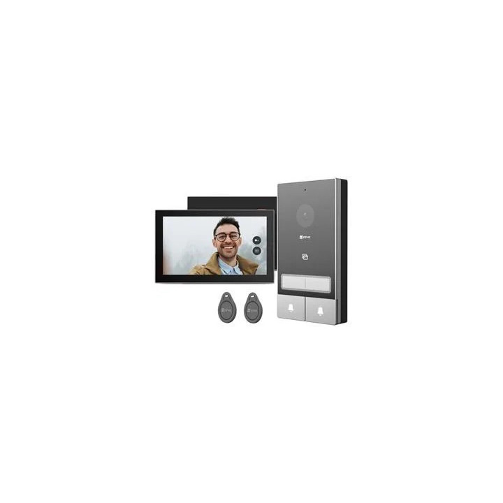 CS-HP7   Visiophone - EZVIZ - EP7 - "2 FAMILY KIT" - Platine de rue double bouton - 2 écrans intérieurs