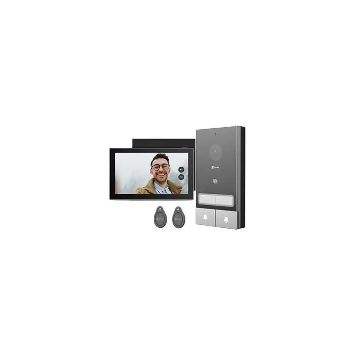 Cs-Hp7 Visiophone - Ep7 - "2 Family Kit" - Platine De Rue Double Bouton - 2 Écrans Intérieurs