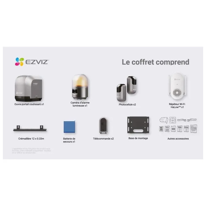 Cs-Hg2 Kit moteur de portail coulissant - EZVIZ - HG2 600 Pro - Connecté - Jusqu'à 600 kg