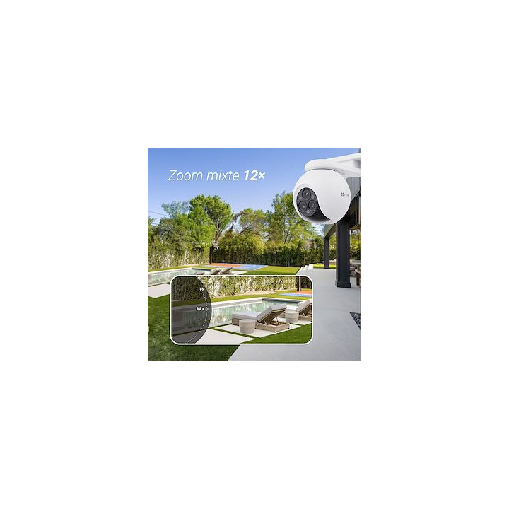 Cs-H80F Caméra Wi-Fi à triple objectif 2K+/Zoom mixte12x/Zoom automatique