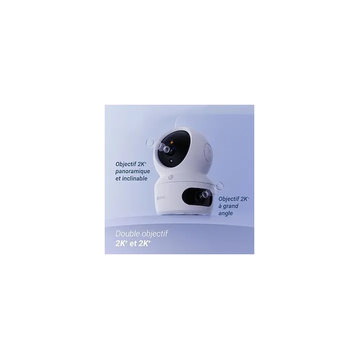 Cs-H7C44Wf,W2 Caméra Wi-Fi À Double Objectif Panoramique Et Inclinable
