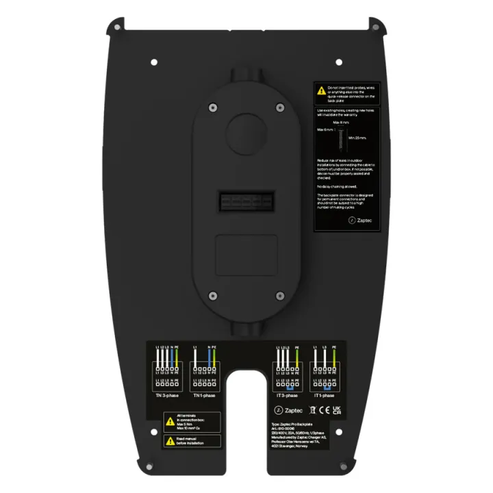 Plaque Arrière Pour Borne Zaptec Pro